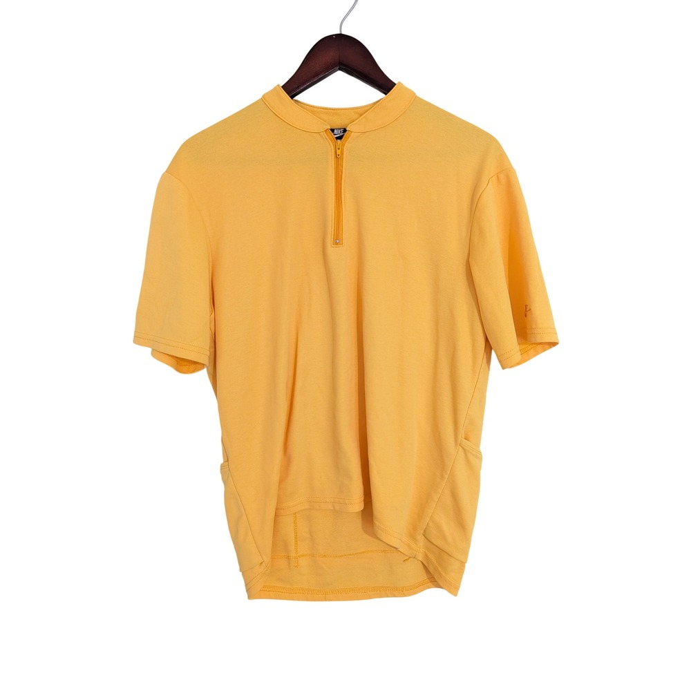 Vintage Nike Echelon Cycling Jersey Mens Large Yellow Quarter Zip Bike Shirt USA